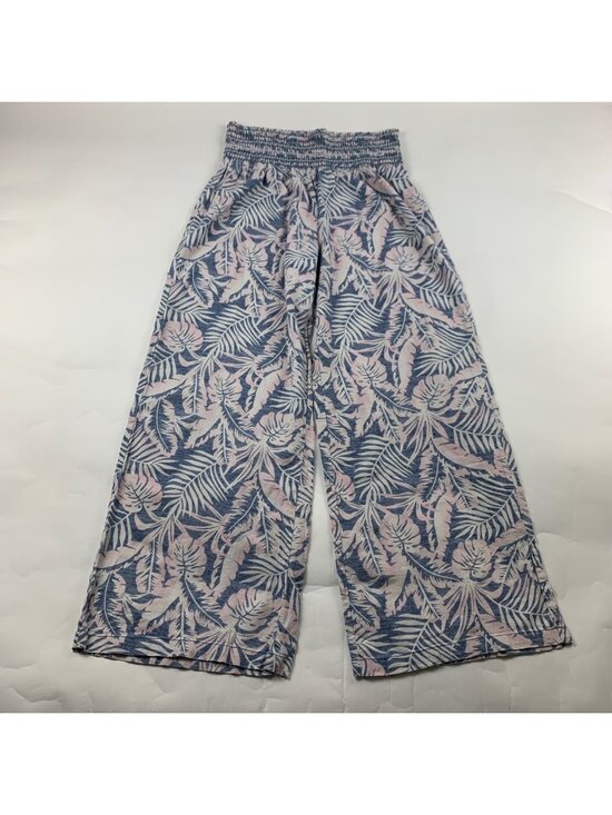 DAHUI Hawaii Pants - DAHUI Hawaii Linen Blend Pastel Palm Print Wide Leg Lounge Pant XL